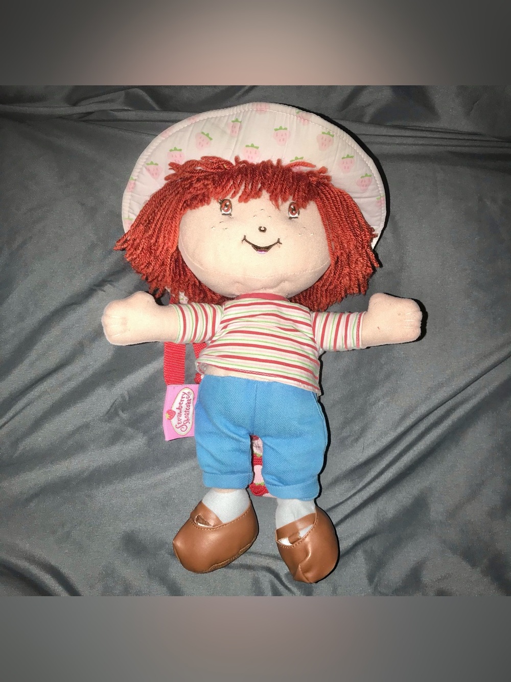 Vintage Strawberry Shortcake Plush Backpack Doll